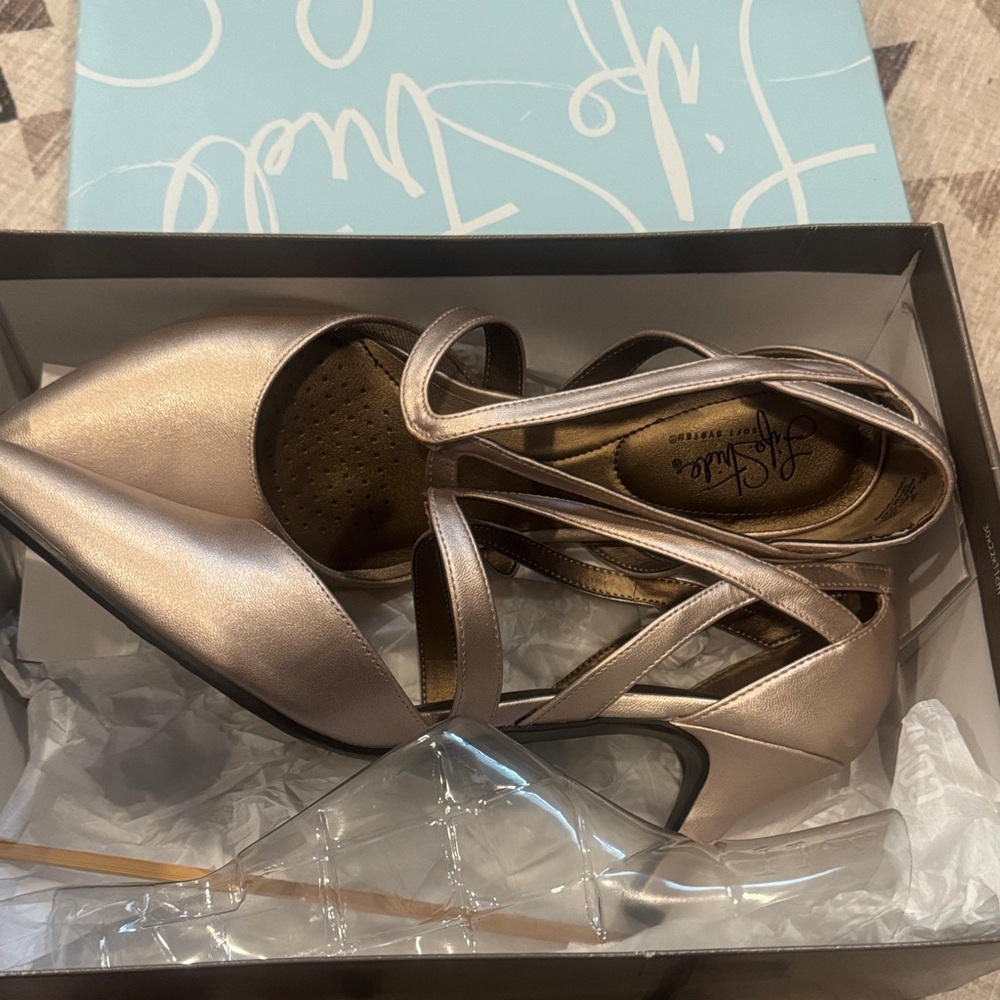 Jessica Simpson Metallic Strappy Heels